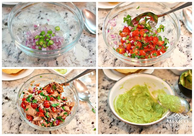 罐装金枪鱼Ceviche Tostadas |逐步说明GydF4y2Ba